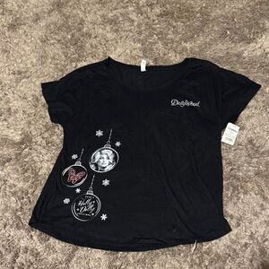 Black Dollywood Holiday Graphic T-Shirt SS XL NWT